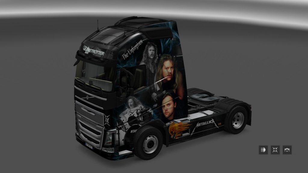 Globetrotter Metallica Skin for Volvo 2012 Truck Skin - ETS2 Mod Download