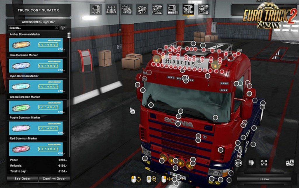 ACCESSORIES PACK V1.1 FOR RJL'S SCANIAS BY V MOURTOS TUNING MOD - ETS2 Mod