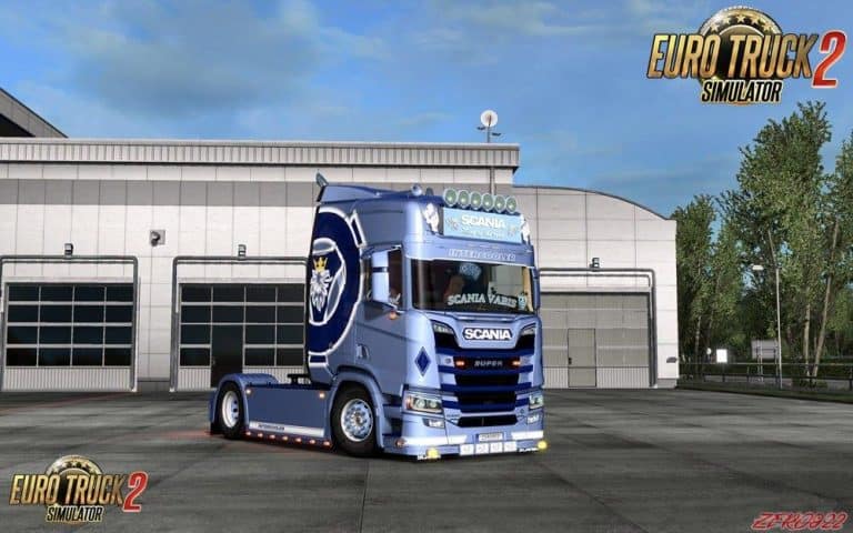 SCANIA S&R LIGHT BLUE GRIFFIN METALLIC V1.1 TRUCK SKIN - ETS2 Mod