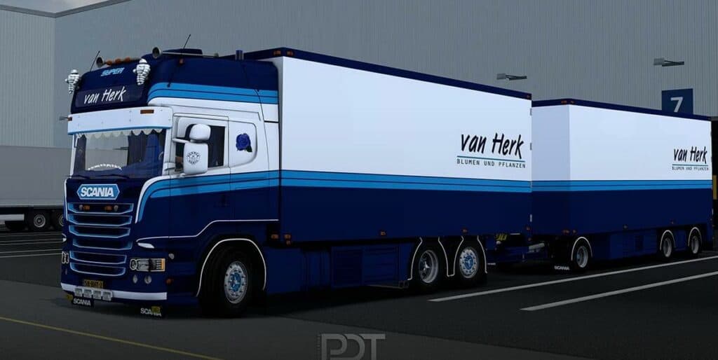 Scania R450 + trailer van Herk v13.0 1.49 - ETS2 Mod Download